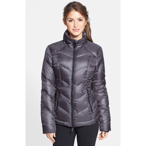Zella Jackets & Blazers - Zella Graphite Gray Down Puffer Puffy Jacket